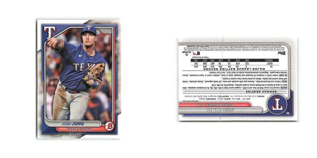 Josh Jung 2024 Bowman #98 Texas Rangers Baseball Card NM