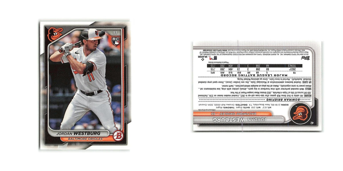 Jordan Westburg Rookie 2024 Bowman #42 Baltimore Orioles Baseball Card NM