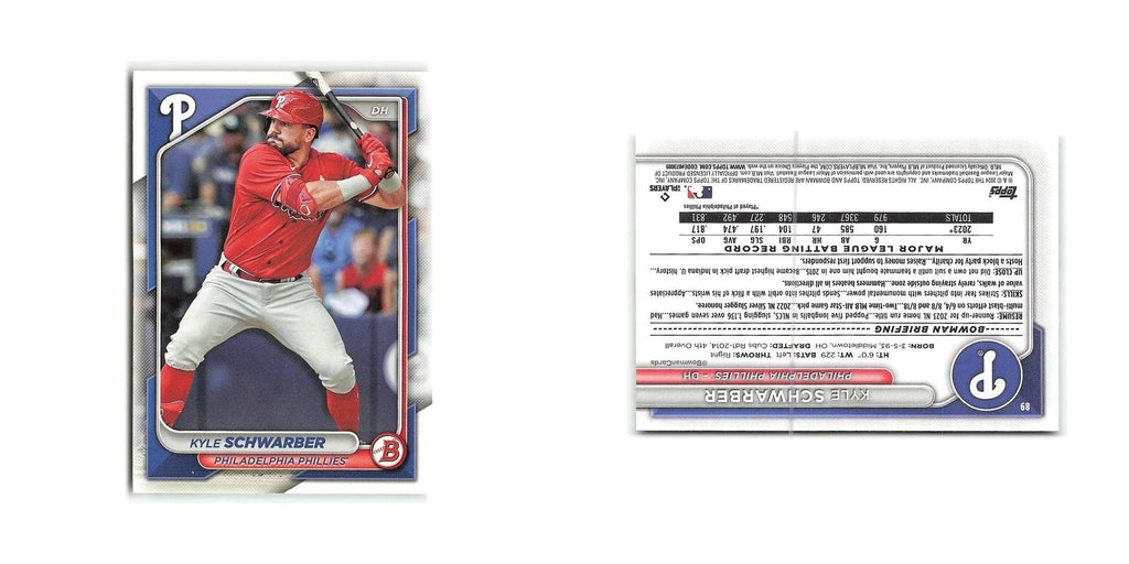 Kyle Schwarber 2024 Bowman #89 Philadelphia Phillies Baseball Card NM