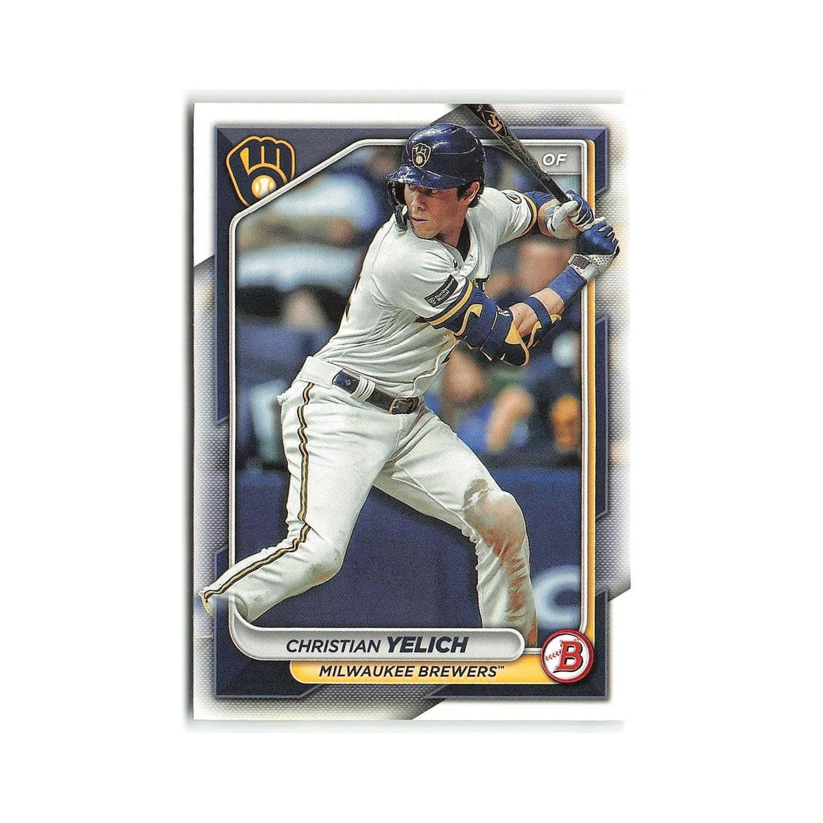 Christian Yelich 2024 Bowman #34 Milwaukee Brewers Baseball Card NM