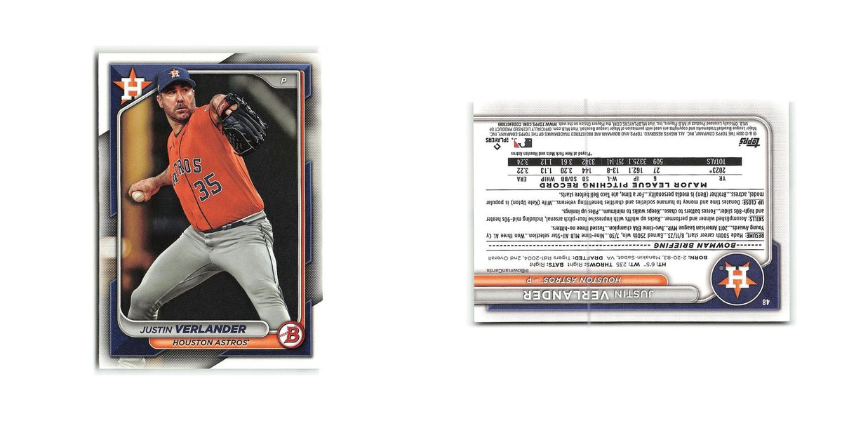 Justin Verlander 2024 Bowman #48 Houston Astros Baseball Card NM