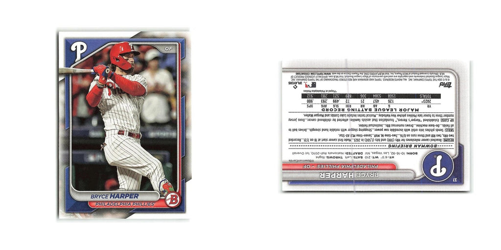 Bryce Harper 2024 Bowman #37 Philadelphia Phillies Baseball Card NM