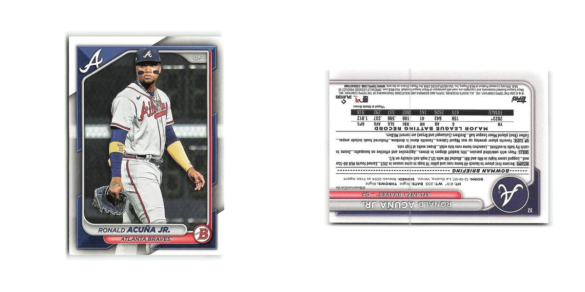 Ronald Acuna Jr. 2024 Bowman #32 Atlanta Braves Baseball Card NM