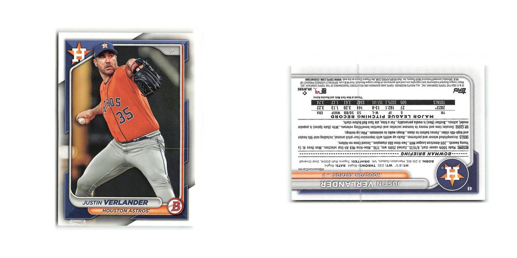 Justin Verlander 2024 Bowman #48 Houston Astros Baseball Card NM