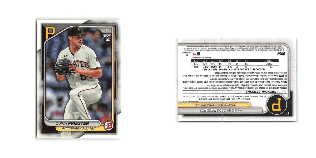 Quinn Priester Rookie 2024 Bowman #67 Pittsburgh Pirates Baseball Card NM