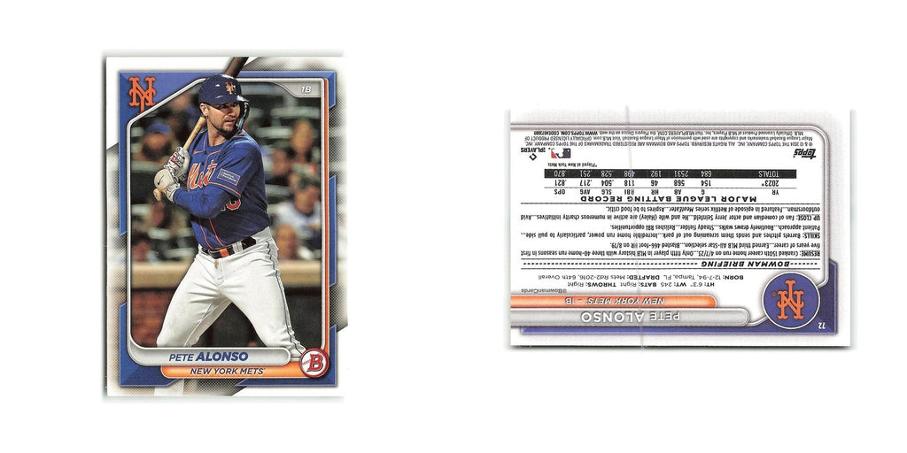 Pete Alonso 2024 Bowman #72 New York Mets Baseball Card NM