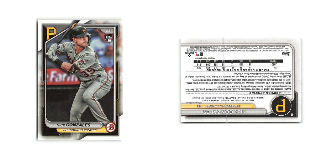 Nick Gonzales 2024 Bowman #62 Pittsburgh Pirates Baseball Card NM