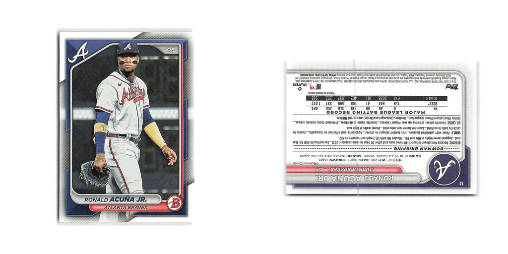 Ronald Acuna Jr. 2024 Bowman #32 Atlanta Braves Baseball Card NM