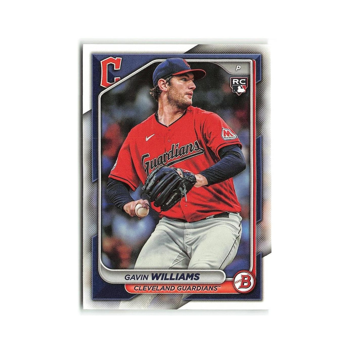 Gavin Williams Rookie 2024 Bowman #66 Cleveland Guardians Baseball Card NM