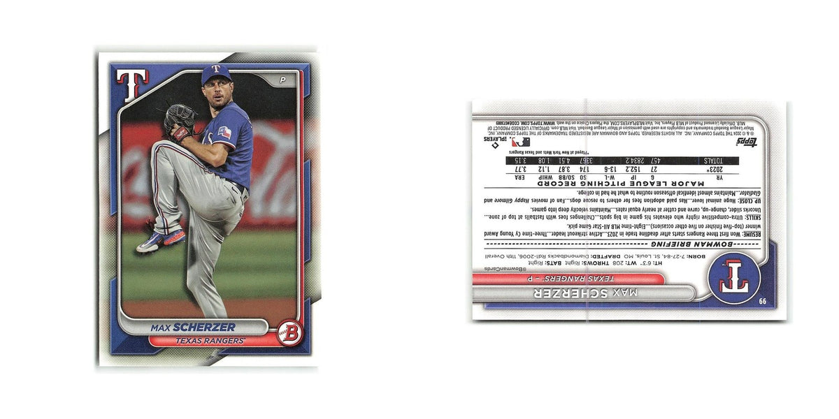 Max Scherzer 2024 Bowman #99 Texas Rangers Baseball Card NM