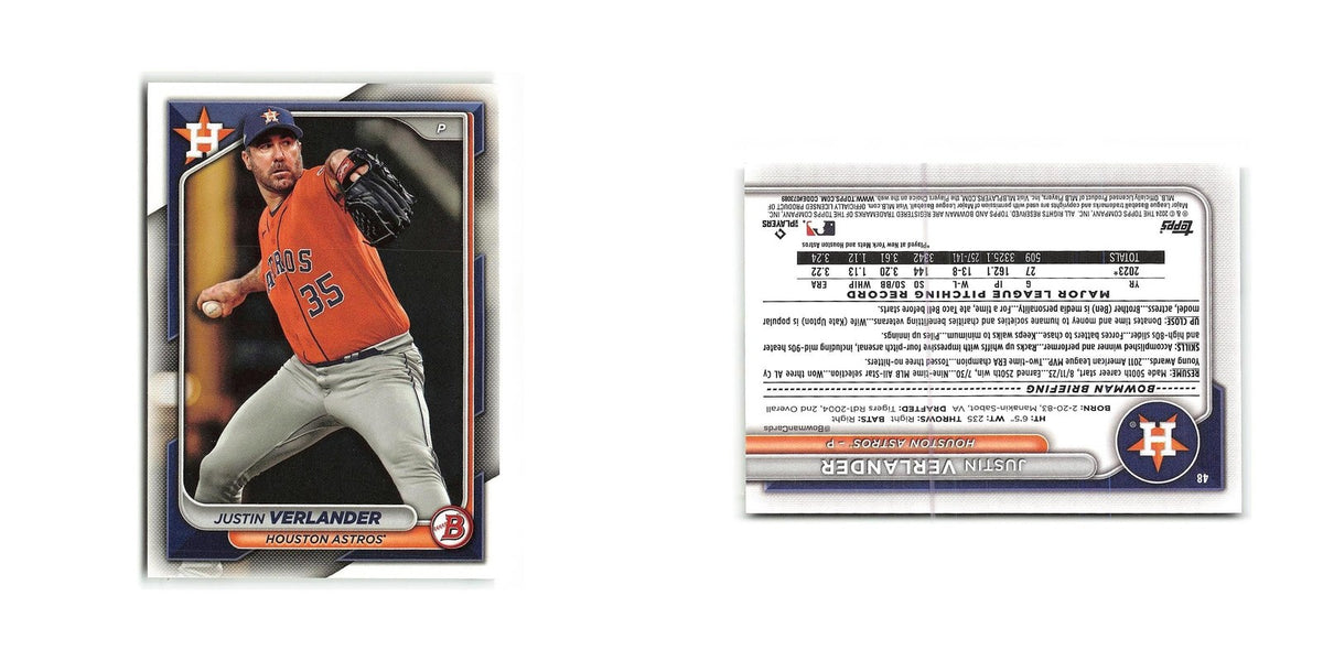 Justin Verlander 2024 Bowman #48 Houston Astros Baseball Card NM
