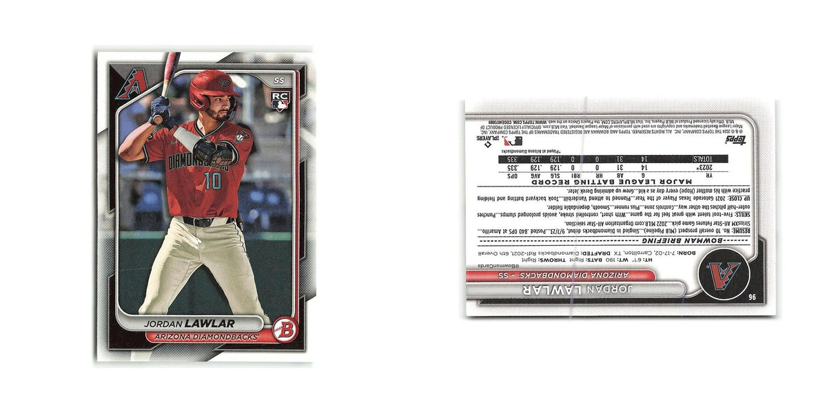 Jordan Lawlar Rookie 2024 Bowman #96 Arizona Diamondbacks Baseball Card NM