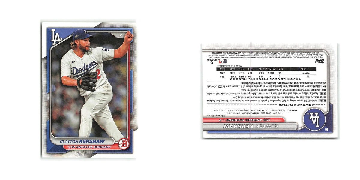 Clayton Kershaw 2024 Bowman #56 Los Angeles Dodgers Baseball Card NM