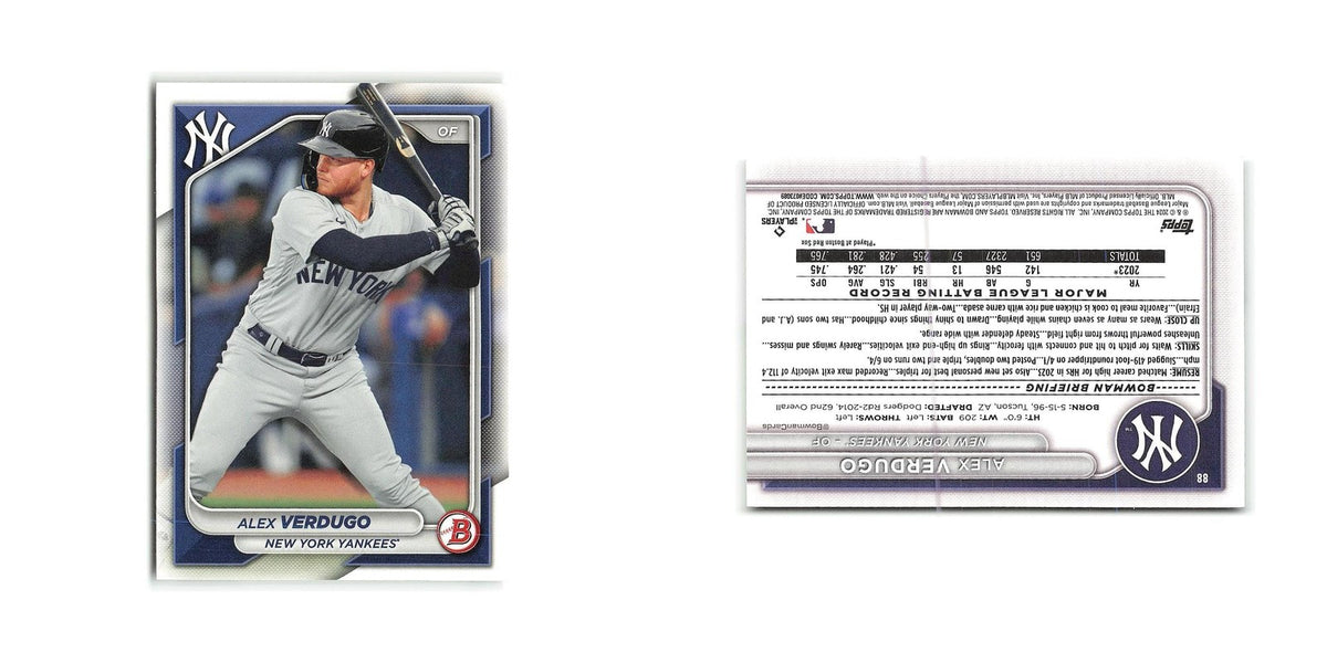 Alex Verdugo 2024 Bowman #88 New York Yankees Baseball Card NM