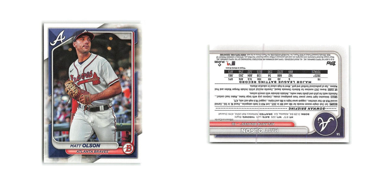 Matt Olson 2024 Bowman #54 Atlanta Braves Baseball Card NM