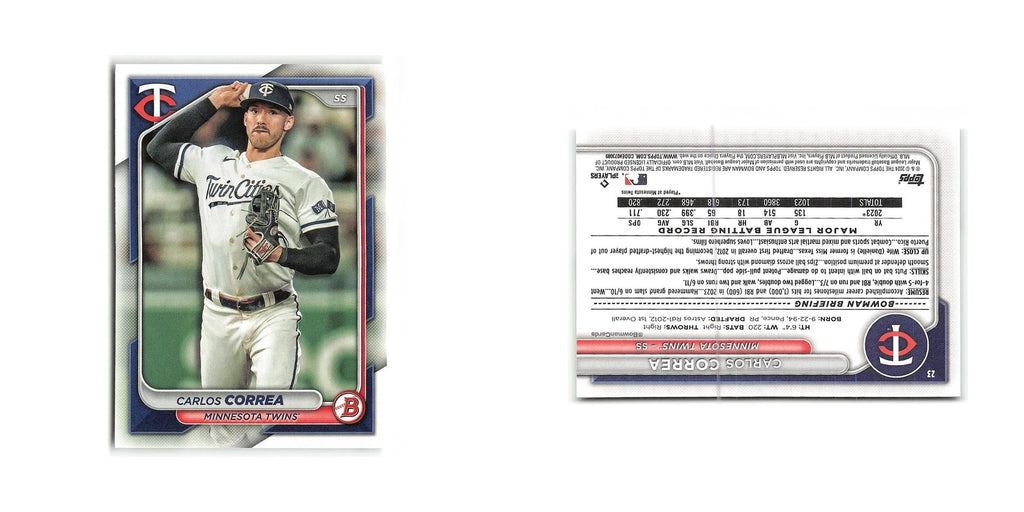 Carlos Correa 2024 Bowman #23 Minnesota Twins Baseball Card NM