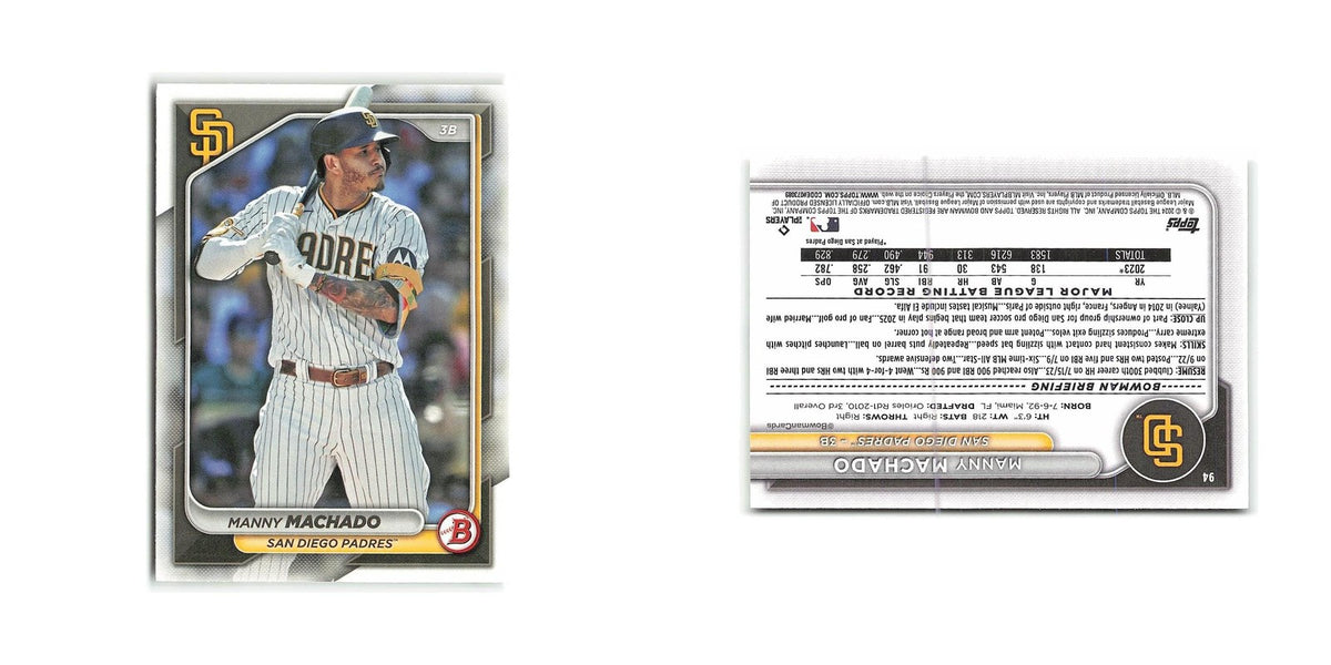 Manny Machado 2024 Bowman #94 San Diego Padres Baseball Card NM