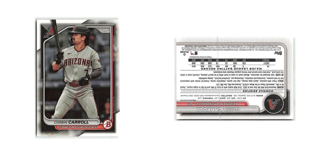 Corbin Carroll 2024 Bowman #25 Arizona Diamondbacks Baseball Card NM