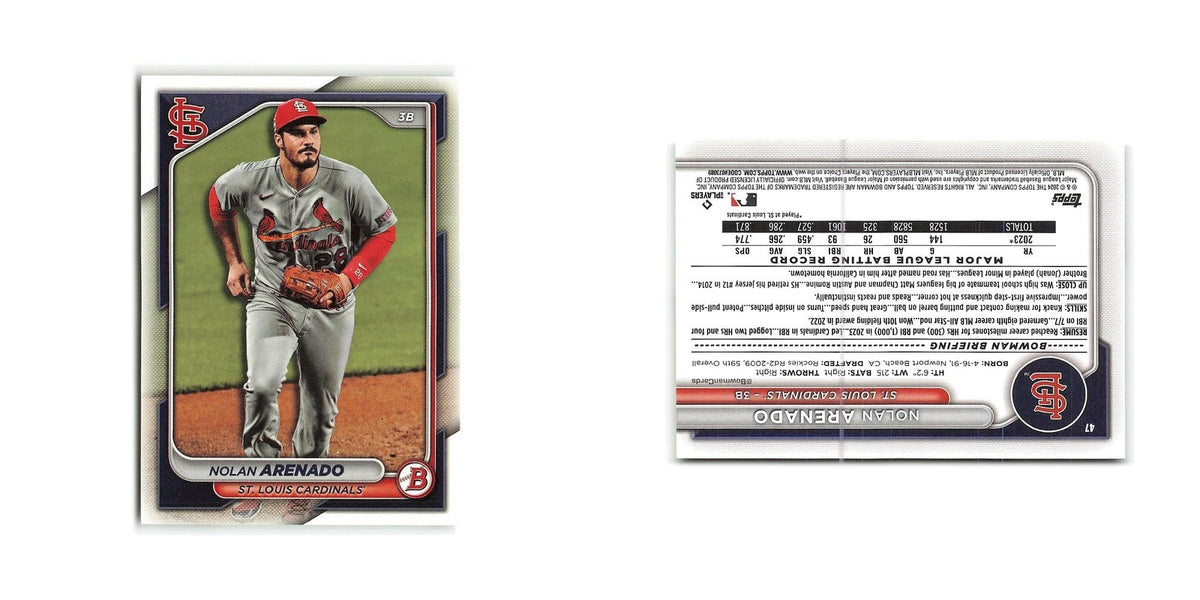 Nolan Arenado 2024 Bowman #47 St. Louis Cardinals Baseball Card NM