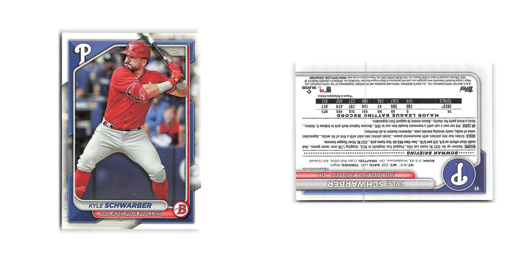 Kyle Schwarber 2024 Bowman #89 Philadelphia Phillies Baseball Card NM