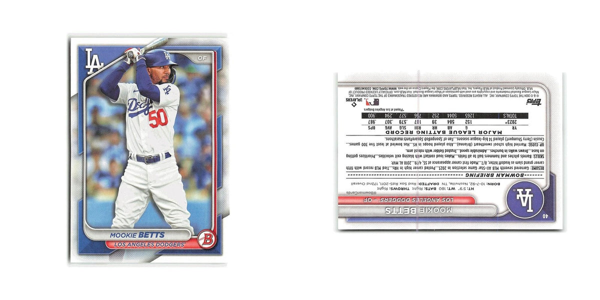 Mookie Betts 2024 Bowman #40 Los Angeles Dodgers Baseball Card NM