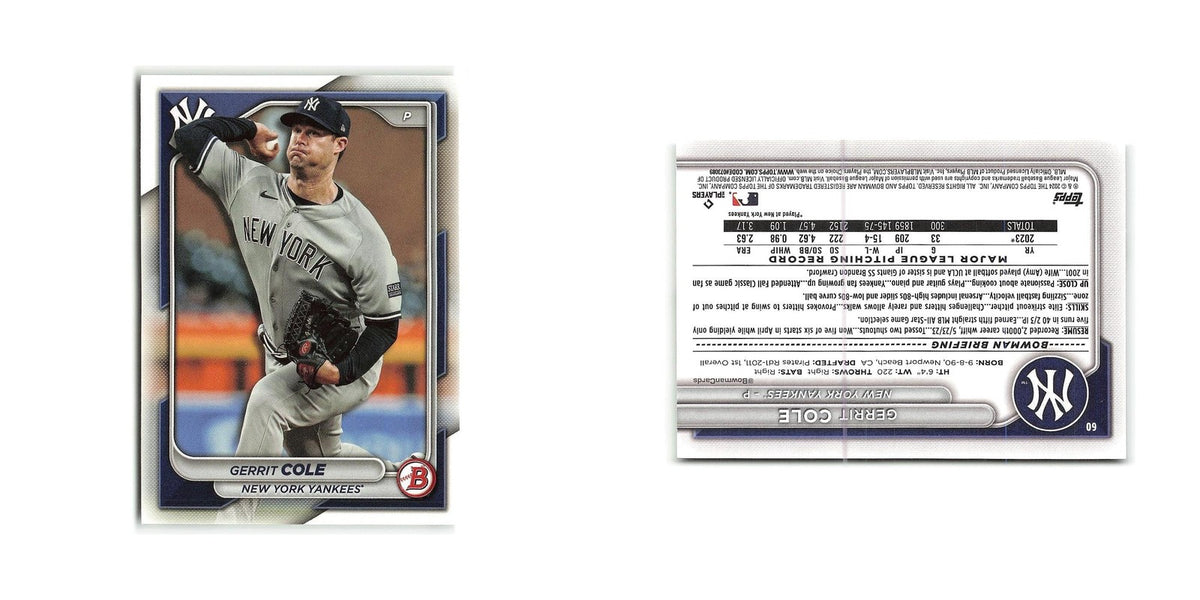Gerrit Cole 2024 Bowman #60 New York Yankees Baseball Card NM
