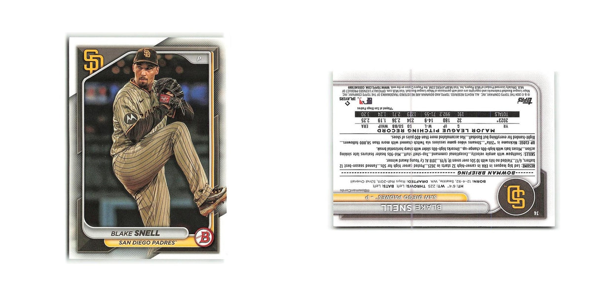 Blake Snell 2024 Bowman #74 San Diego Padres Baseball Card NM