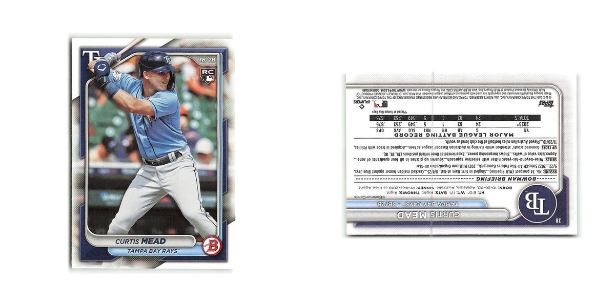 Curtis Mead Rookie 2024 Bowman #28 Tampa Bay Rays Baseball Card NM