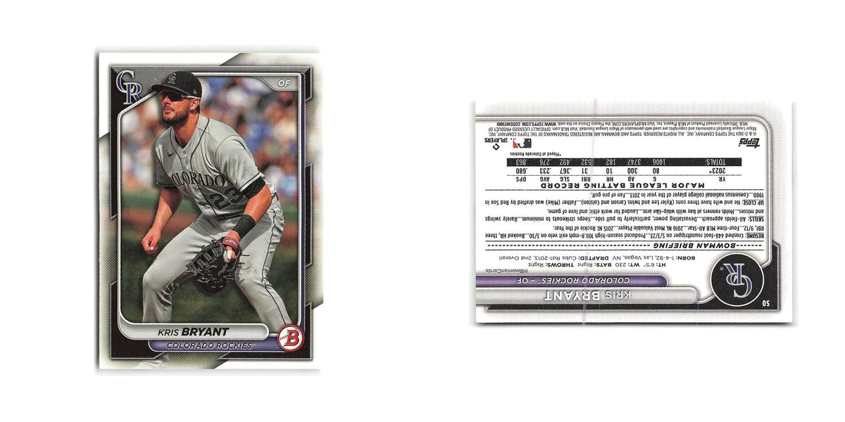 Kris Bryant 2024 Bowman #50 Colorado Rockies Baseball Card NM