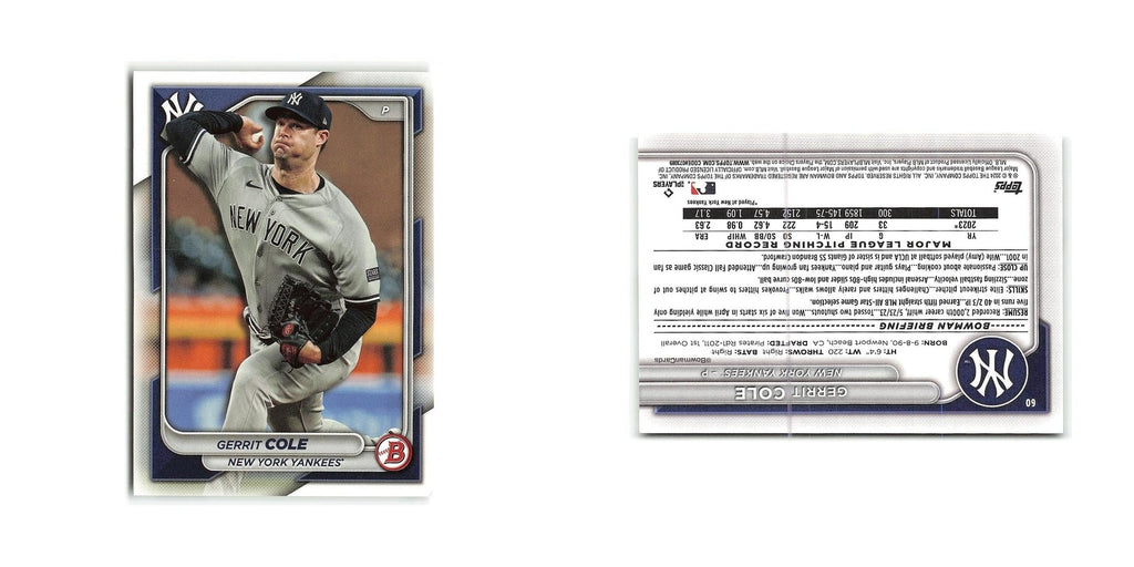 Gerrit Cole 2024 Bowman #60 New York Yankees Baseball Card NM