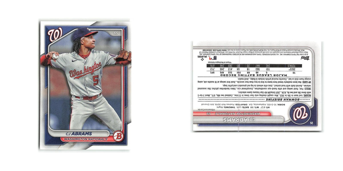 CJ Abrams 2024 Bowman #26 Washington Nationals Baseball Card NM