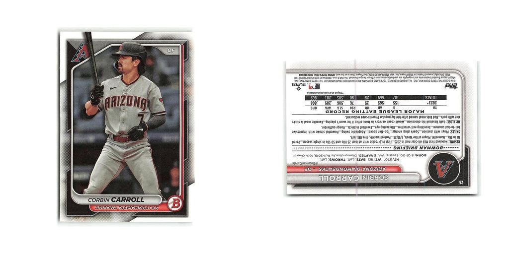 Corbin Carroll 2024 Bowman #25 Arizona Diamondbacks Baseball Card NM