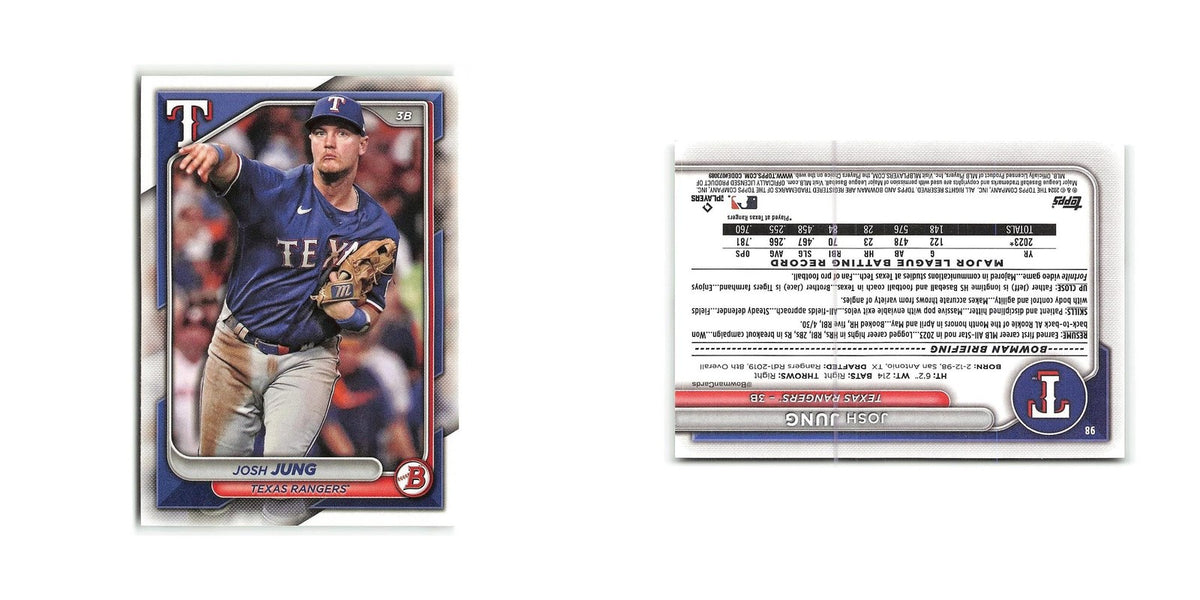 Josh Jung 2024 Bowman #98 Texas Rangers Baseball Card NM
