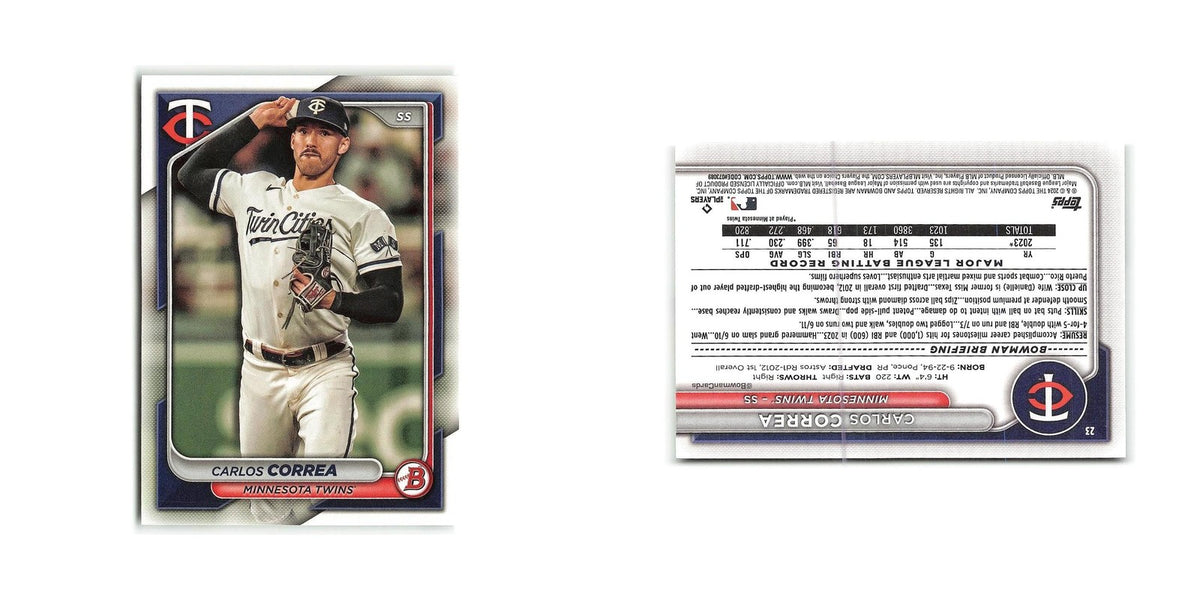 Carlos Correa 2024 Bowman #23 Minnesota Twins Baseball Card NM