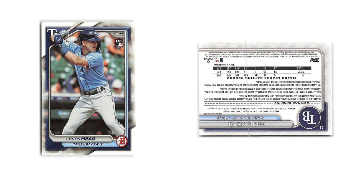 Curtis Mead Rookie 2024 Bowman #28 Tampa Bay Rays Baseball Card NM