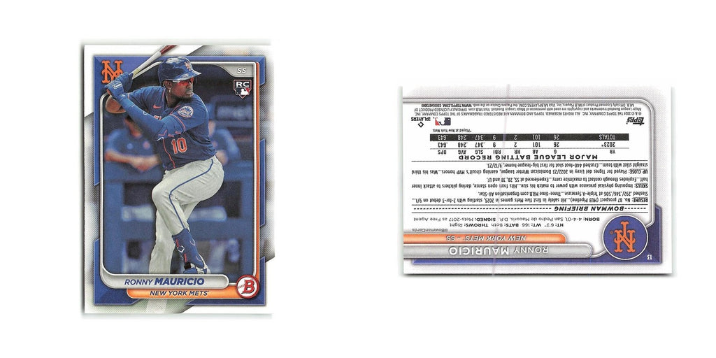 Ronny Mauricio Rookie 2024 Bowman #13 New York Mets Baseball Card NM