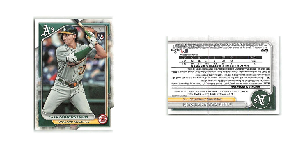Tyler Soderstrom Rookie 2024 Bowman #15 Oakland Athletics Baseball Card NM