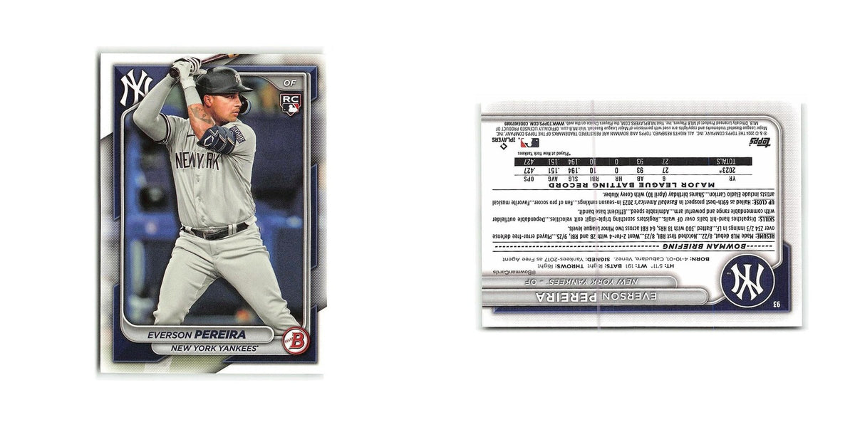 Everson Pereira Rookie 2024 Bowman #93 New York Yankees Baseball Card NM