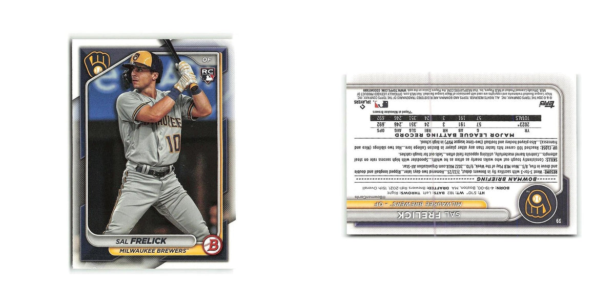 Sal Frelick Rookie 2024 Bowman #39 Milwaukee Brewers Baseball Card NM