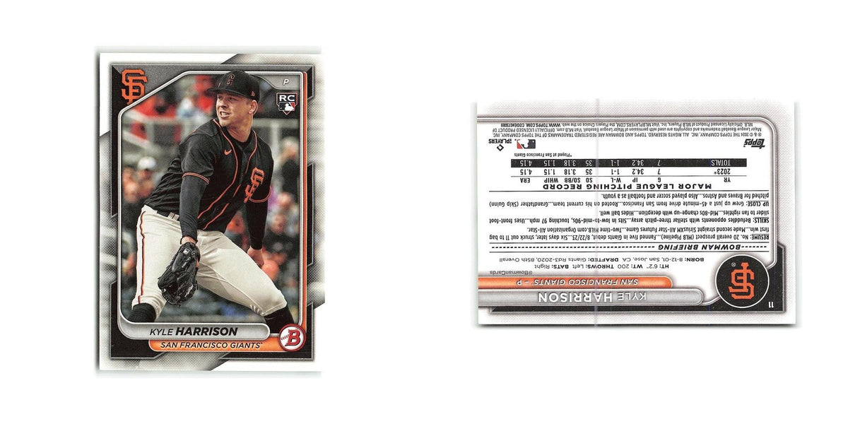 Kyle Harrison Rookie 2024 Bowman #11 San Francisco Giants Baseball Card NM