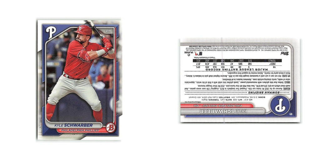 Kyle Schwarber 2024 Bowman #89 Philadelphia Phillies Baseball Card NM