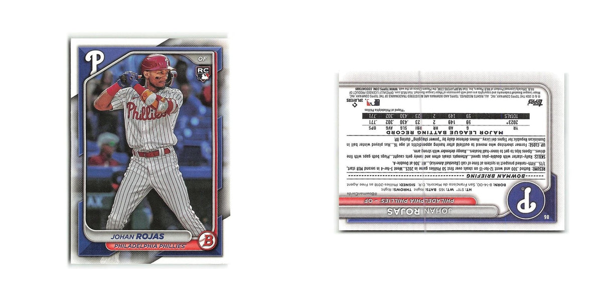 Johan Rojas Rookie 2024 Bowman #86 Philadelphia Phillies Baseball Card NM