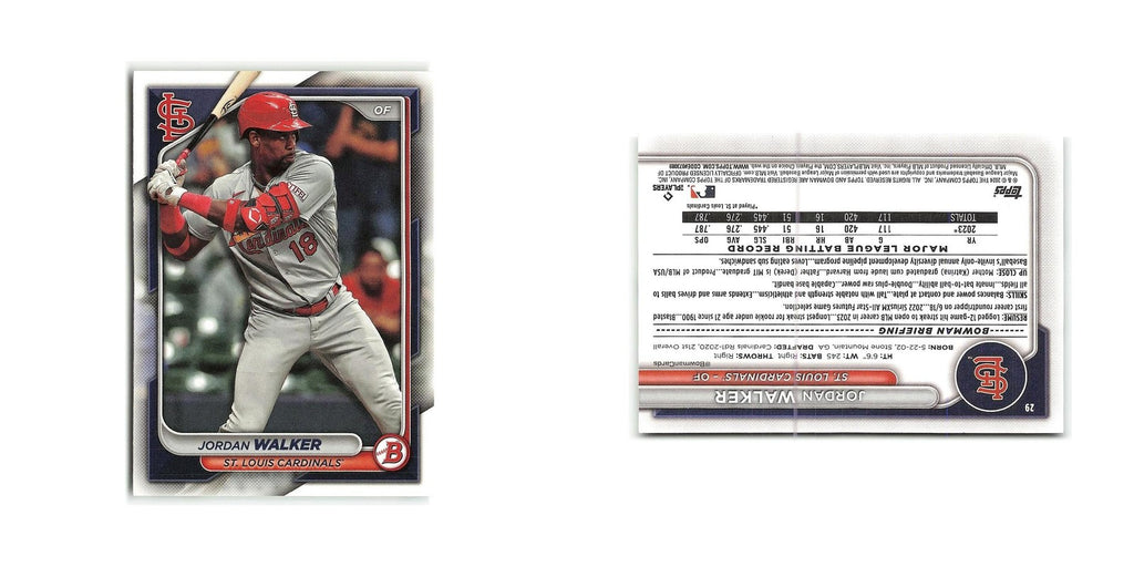 Jordan Walker 2024 Bowman #29 St. Louis Cardinals Baseball Card NM