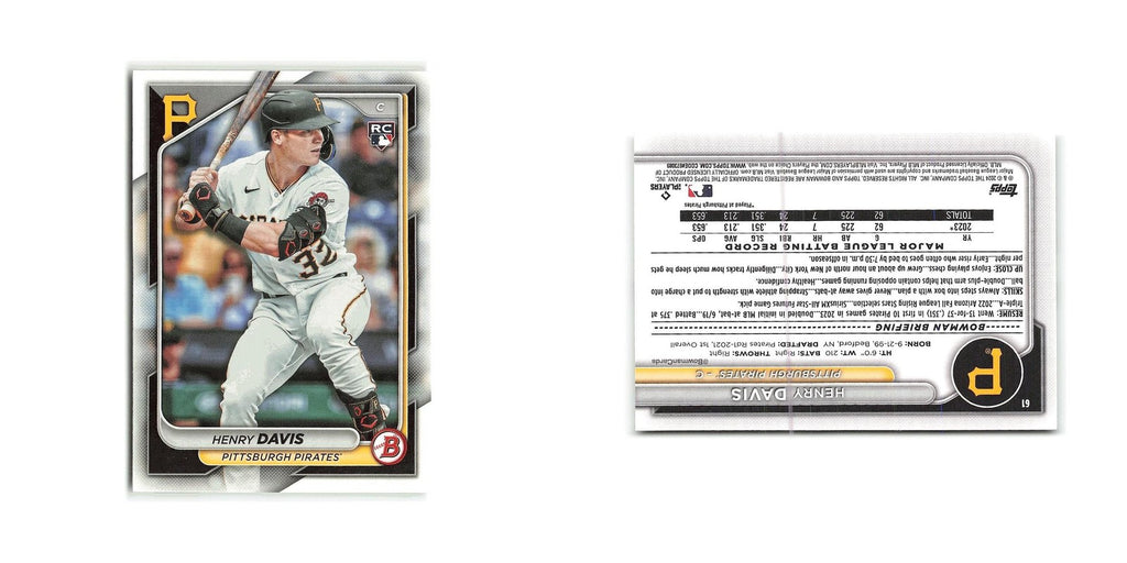 Henry Davis Rookie 2024 Bowman #61 Pittsburgh Pirates Baseball Card NM
