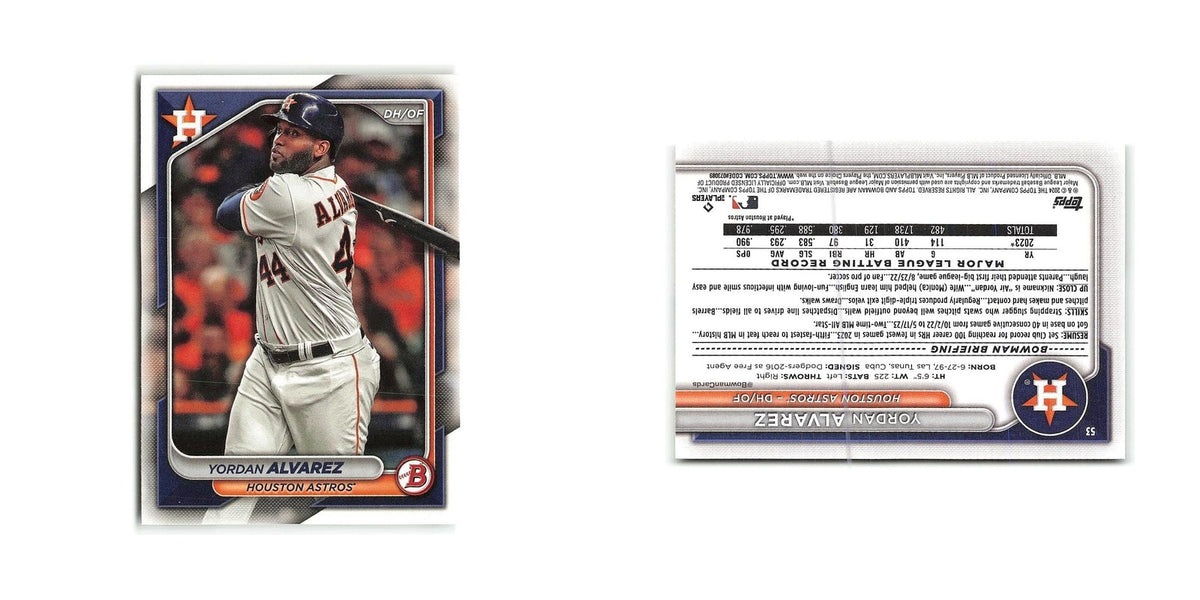 Yordan Alvarez 2024 Bowman #53 Houston Astros Baseball Card NM
