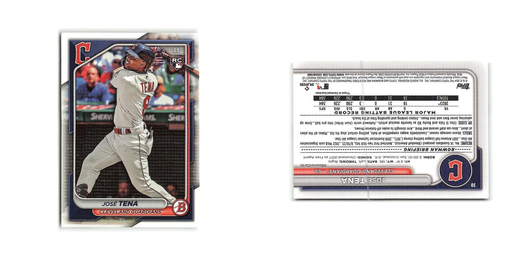 Jose Tena Rookie 2024 Bowman #30 Cleveland Guardians Baseball Card NM