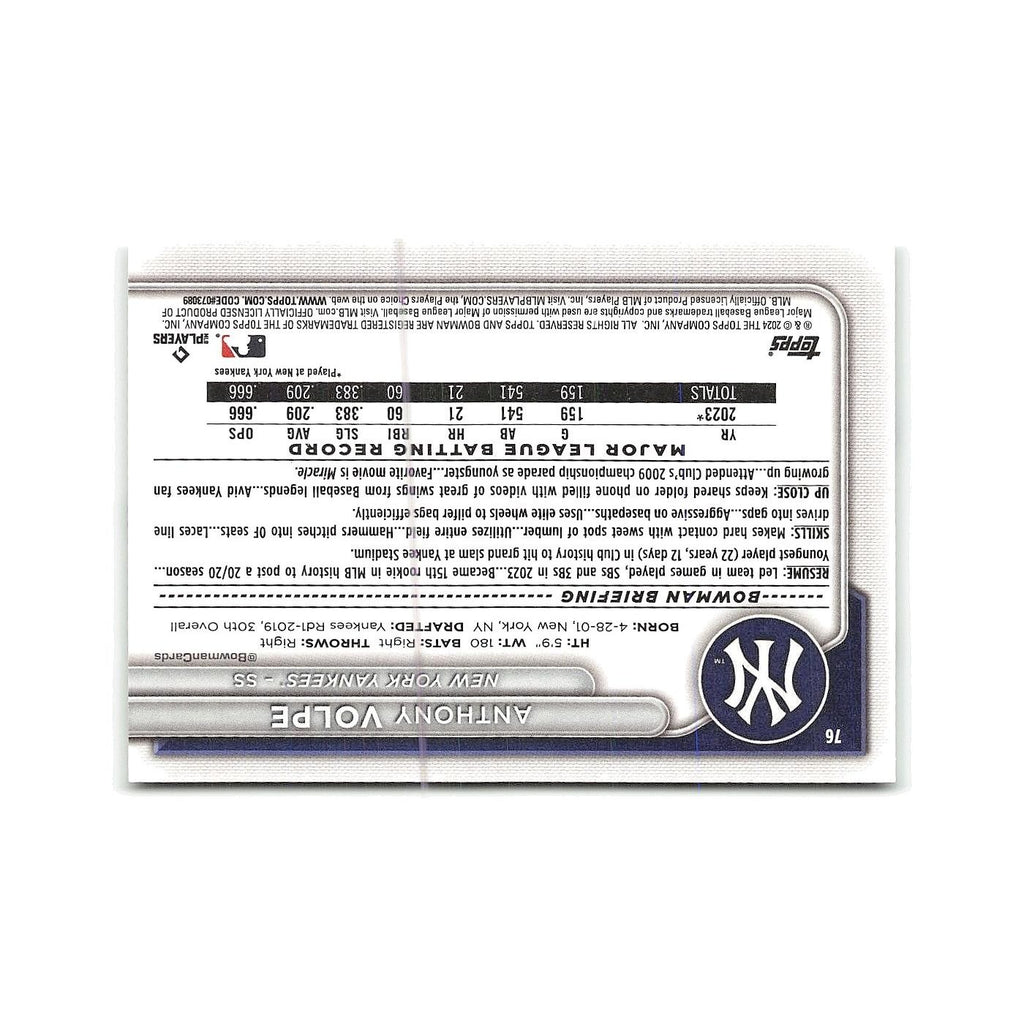 Anthony Volpe Rookie 2024 Bowman #76 New York Yankees Baseball Card NM