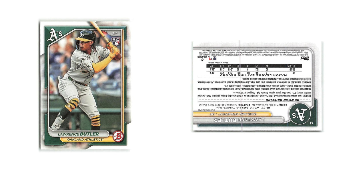 Lawrence Butler Rookie 2024 Bowman #44 Oakland Athletics Baseball Card NM