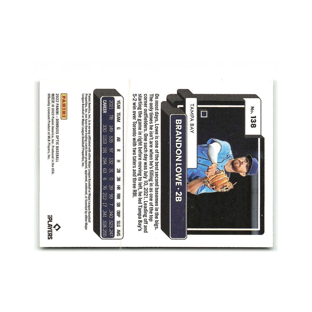 Brandon Lowe 2022 Donruss Optic #138 Tampa Bay Rays Baseball Card NM