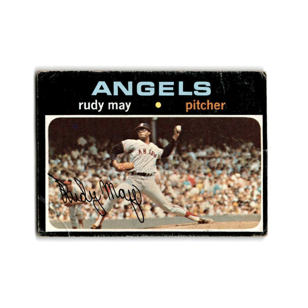 Rudy May 1971 Topps #318 California Angels Baseball Card Poor